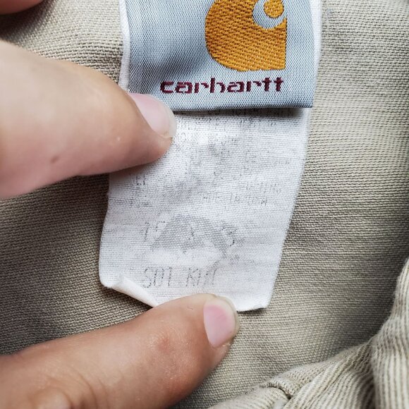 Carhartt Shirt Mens Neck 15 Tan Button-Up Long Sleeve Workwear - Picture 2 of 6